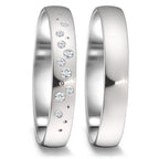 Alliance Or blanc 18K Diamant 0.087 ct, 9 Pierres, tw-si