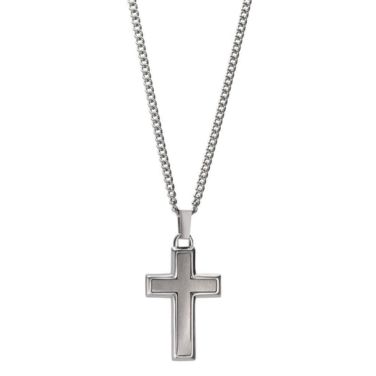 Chaînette avec pendentif Acier inoxydable Croix 55 cm
