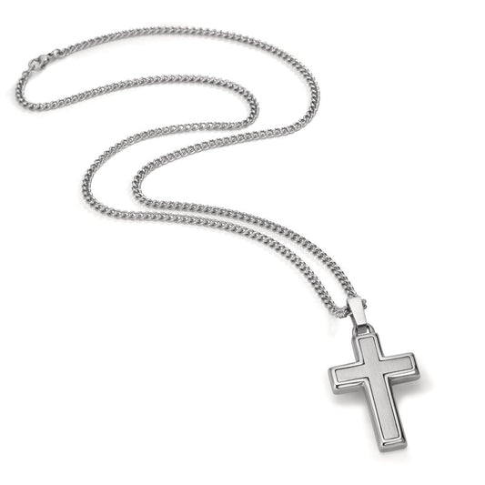 Chaînette avec pendentif Acier inoxydable Croix 55 cm