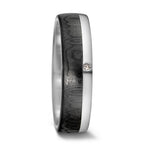 Alliance Or blanc 14K, Carbone Diamant 0.01 ct, tw-si