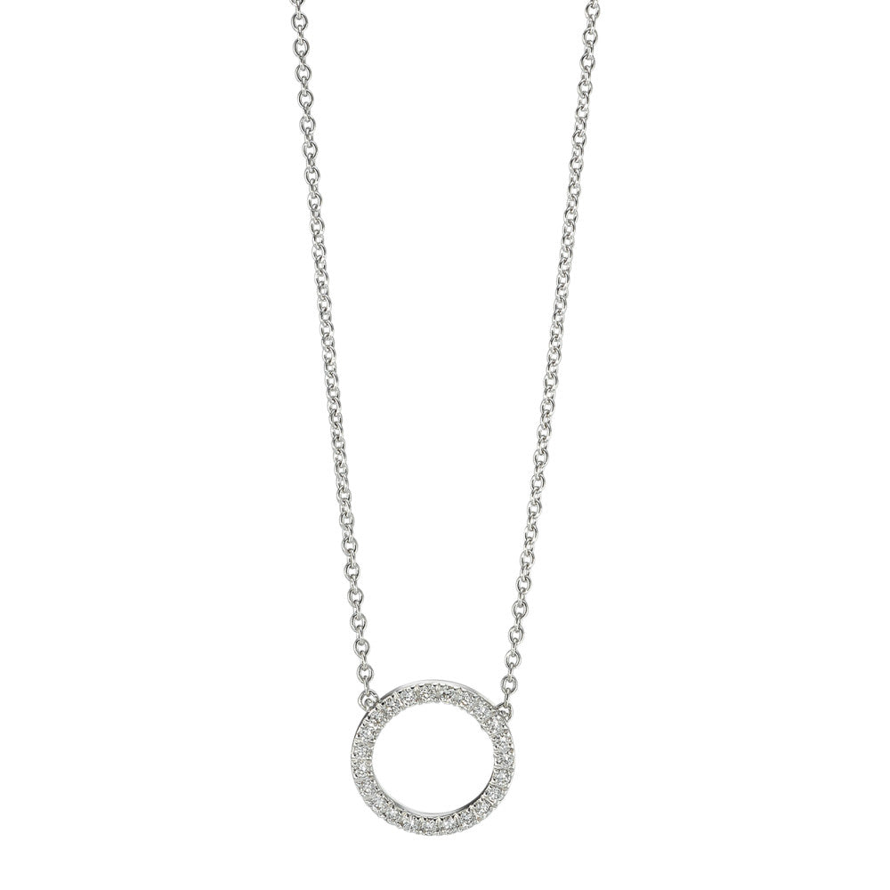 Collier Or blanc 18K Diamant 0.115 ct, w-si 42 cm Ø10 mm