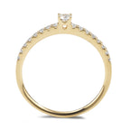 Bague solitaire Or jaune 18K Diamant 0.25 ct, 17 Pierres, w-si