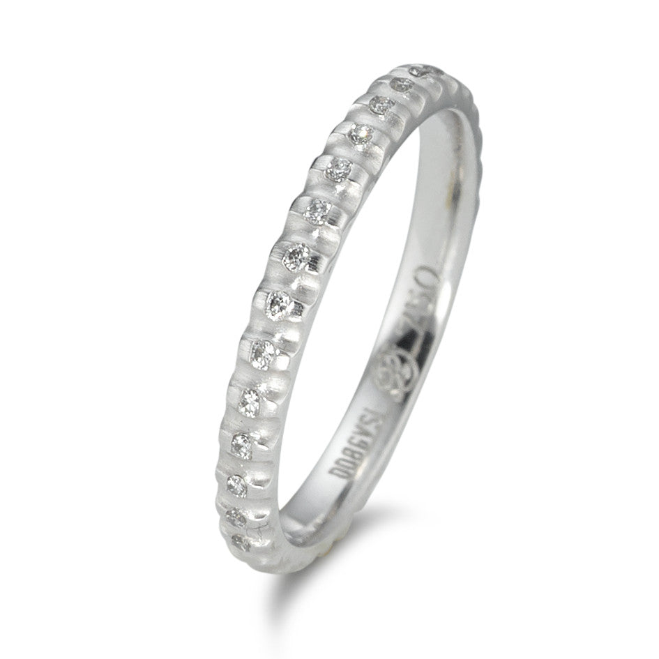 Bague d'éternité Or blanc 18K Diamant 0.08 ct, 16 Pierres, tw-vsi