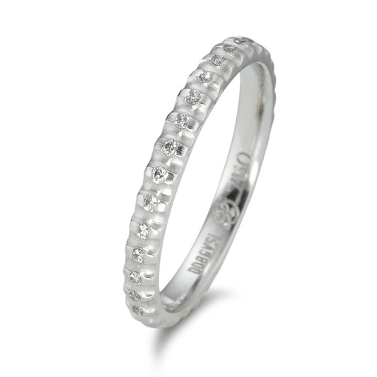 Bague d'éternité Or blanc 18K Diamant 0.08 ct, 16 Pierres, tw-vsi