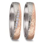 Alliance Or blanc 18K, Or rose 18K