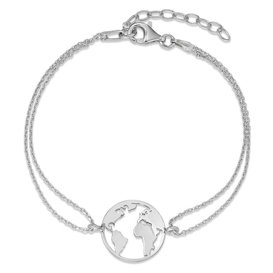 Bracelet Argent Rhodié Globe 16-19 cm