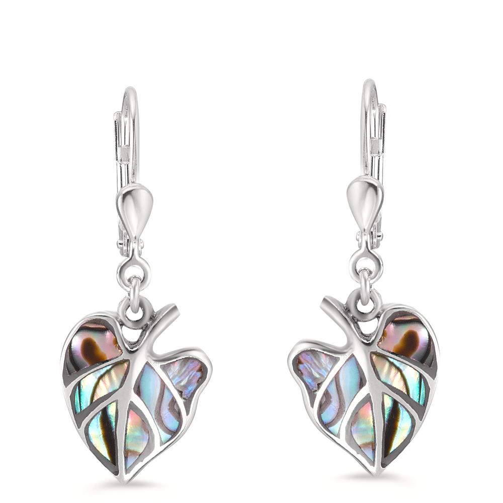 Pendant d'oreilles Argent Abalone Feuille