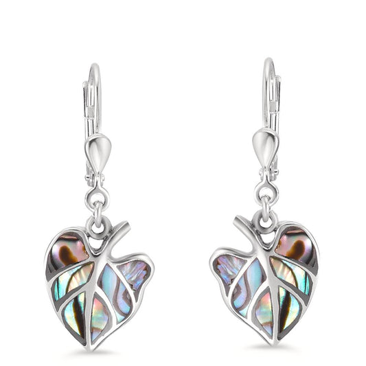 Pendant d'oreilles Argent Abalone Feuille