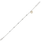 Bracelet Or blanc 18K, Or jaune 18K Zircone Coeur 16.5-18.5 cm