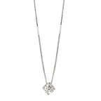 Collier Or blanc 18K Diamant 0.25 ct, w-si 42 cm Ø4 mm