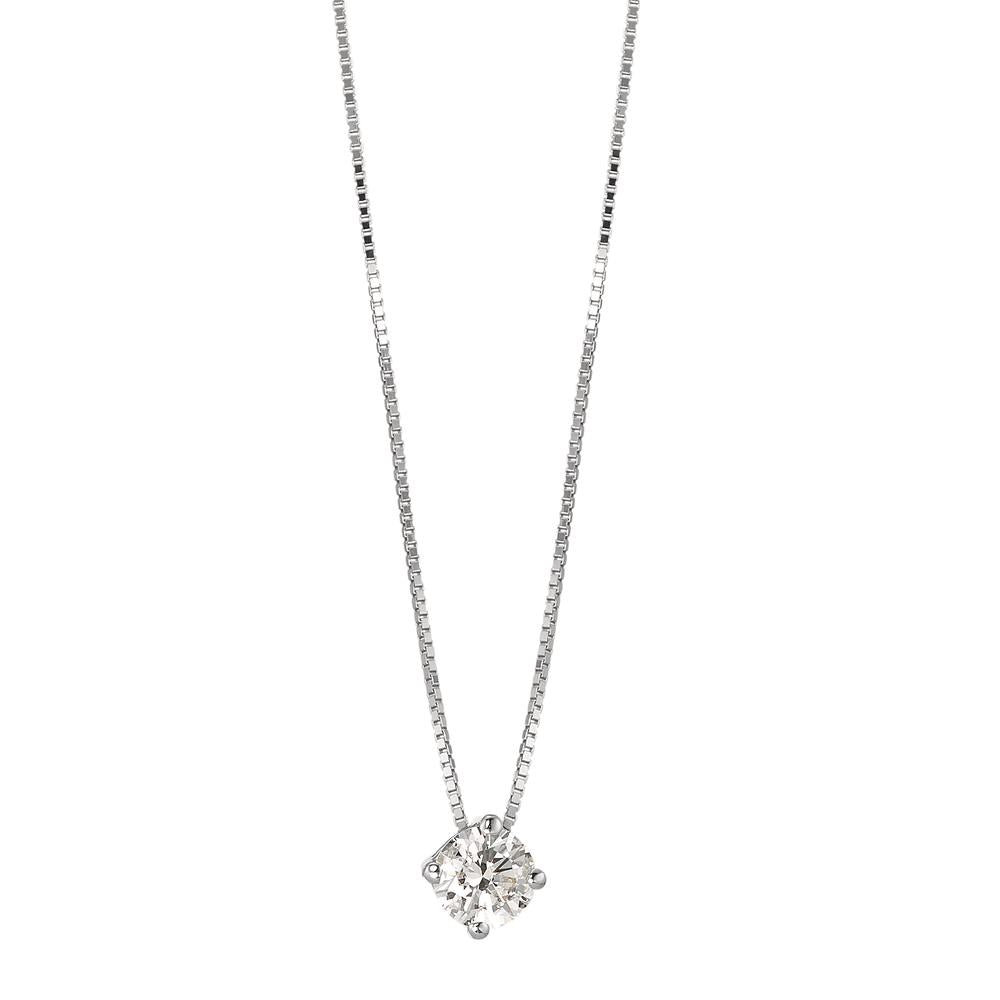 Collier Or blanc 18K Diamant 0.25 ct, w-si 42 cm Ø4 mm