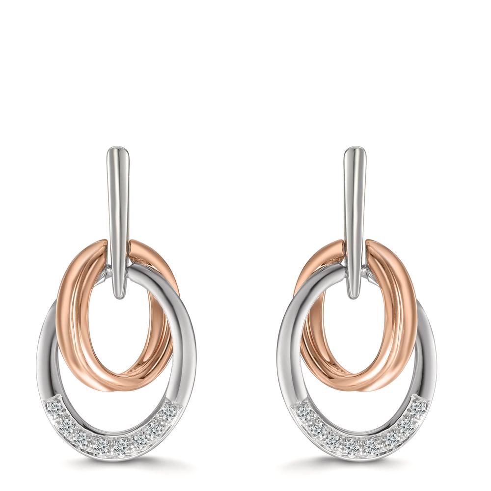 Pendant d'oreilles Or blanc 18K, Or rouge 18K Diamant 0.08 ct, 16 Pierres, w-si