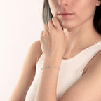 Bracelet Argent Zircone Rhodié 16-19 cm