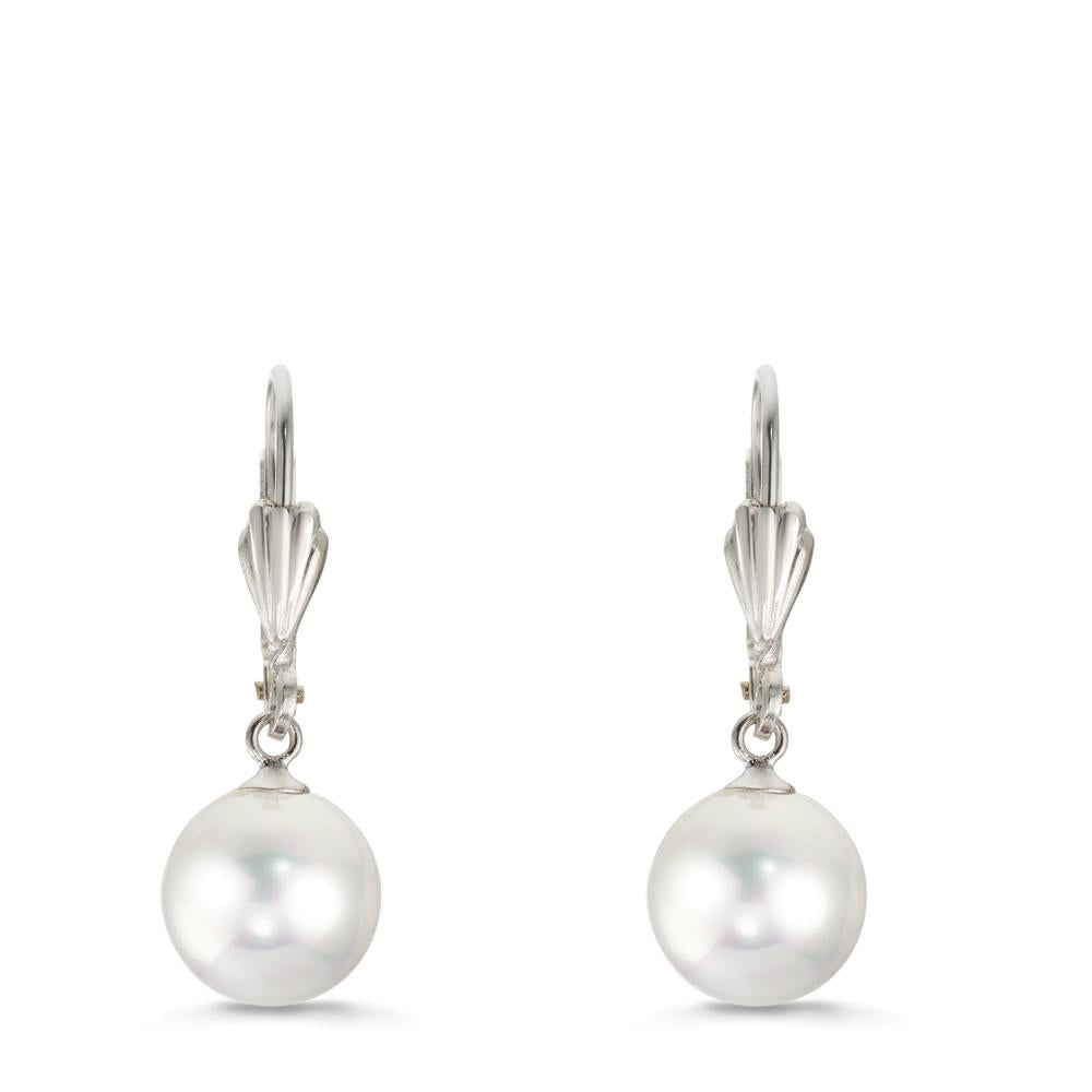 Pendant d'oreilles Antiallergique [shining Pearls] [Rund], 2 Perles, 9 mm