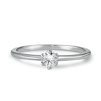 Bague solitaire Or blanc 14K Diamant 0.20 ct, w-si