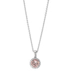 Collier Or blanc 18K Morganite, Diamant 0.06 ct, w-si 42-45 cm
