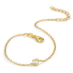 Bracelet Argent Zircone jaune Plaqué or Coeur