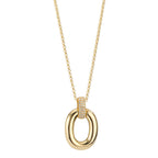 Chaînette avec pendentif Argent Zircone 33 Pierres jaune Plaqué or 40-45 cm