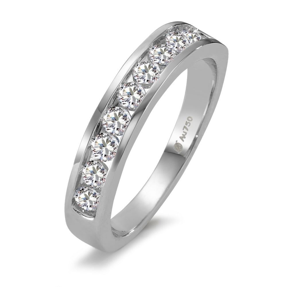 Bague d'éternité Or blanc 18K Diamant 0.50 ct, 10 Pierres, w-si