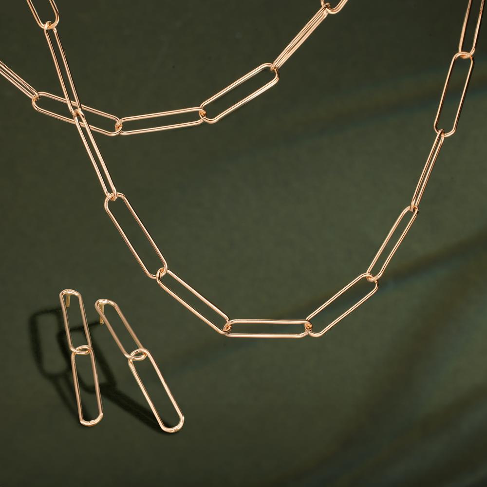 Collier Bronze jaune Plaqué or 39-44 cm