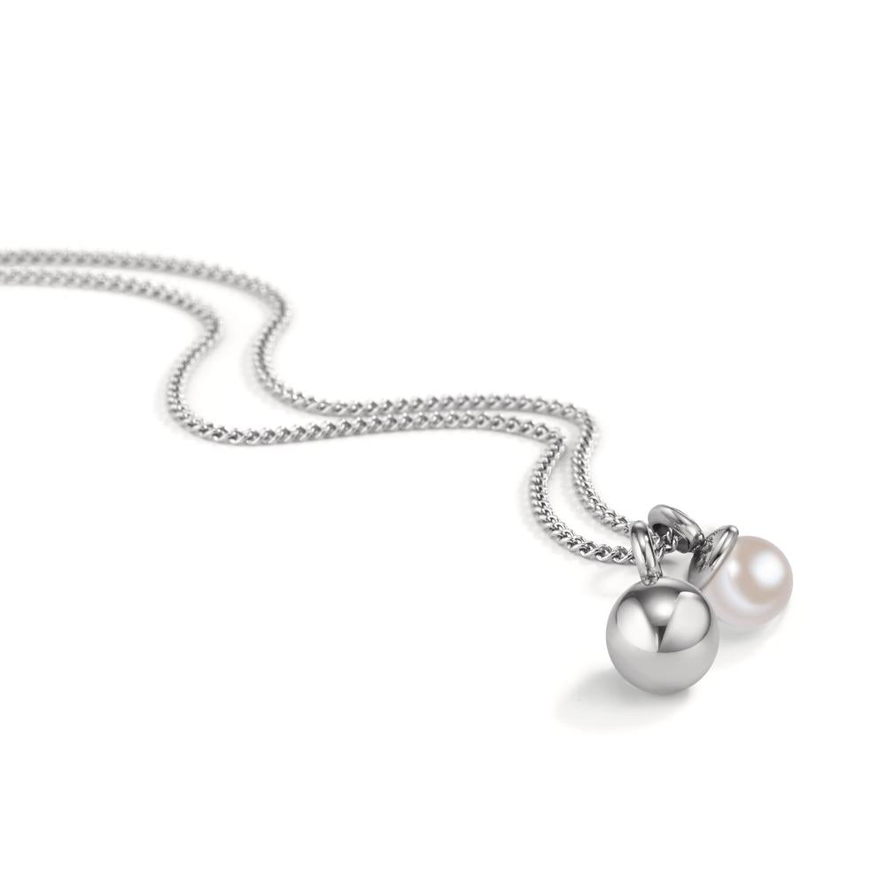 Collier Acier inoxydable perle de culture 45 cm Ø8 mm