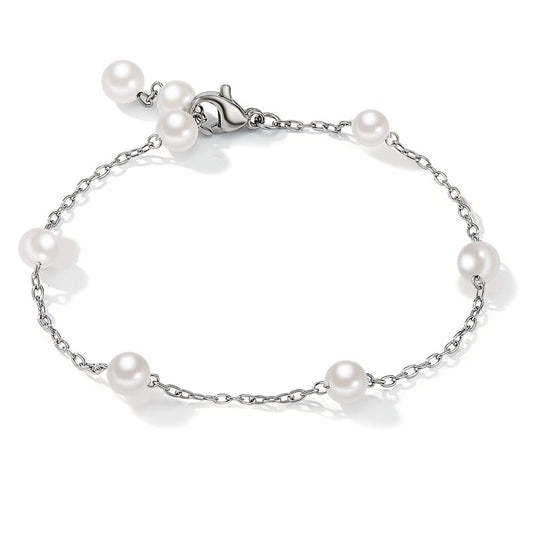 Bracelet Acier inoxydable perle de culture 17-18.5 cm