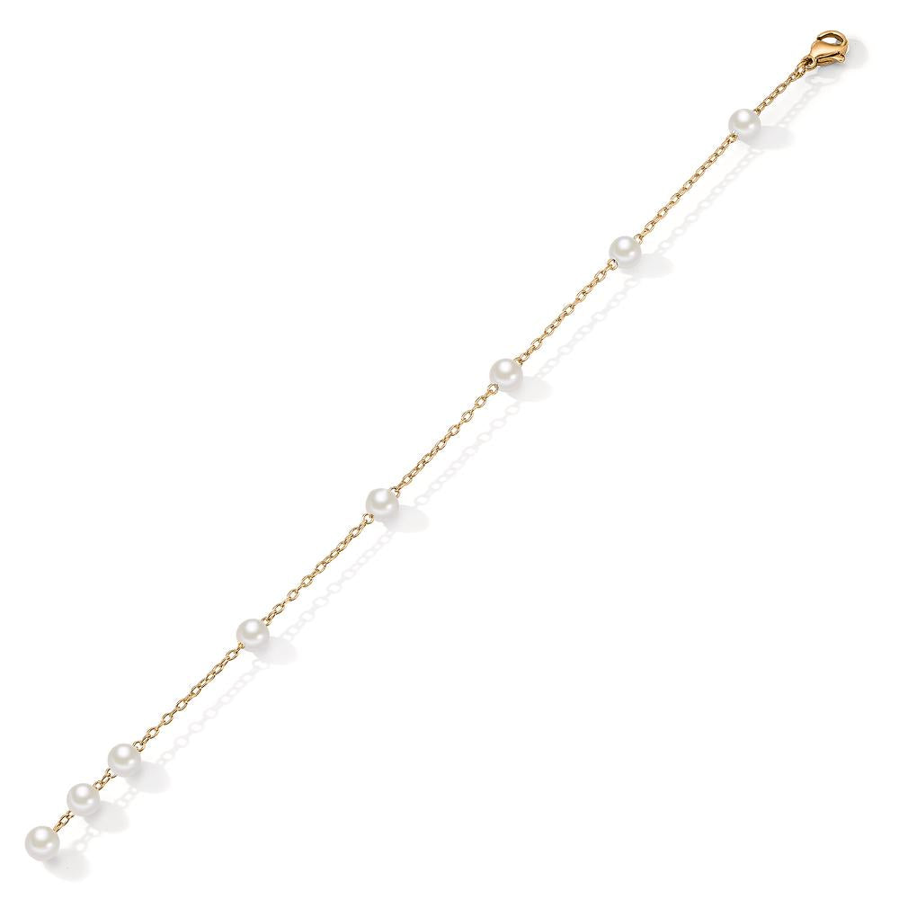 Bracelet Acier inoxydable jaune PVD perle de culture 17-18.5 cm