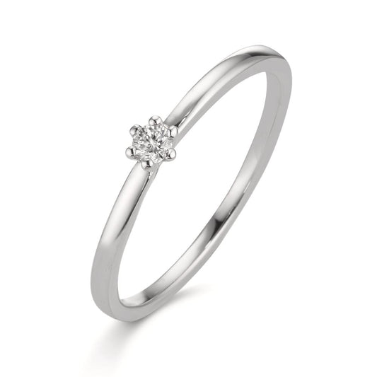 Bague solitaire Platine 950 Diamant blanc, 0.07 ct, brillant, w-si