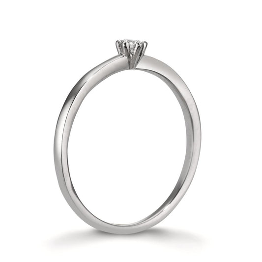 Bague solitaire Platine 950 Diamant blanc, 0.07 ct, brillant, w-si
