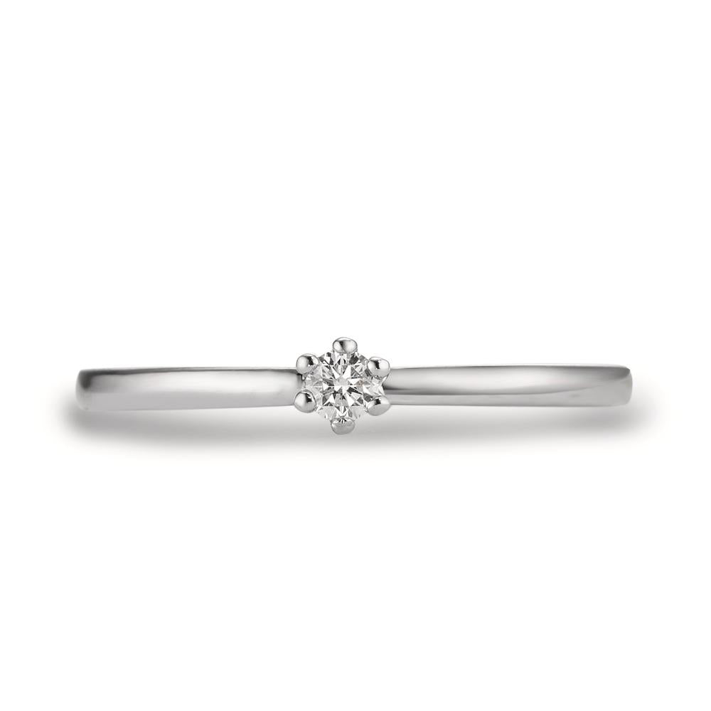 Bague solitaire Platine 950 Diamant blanc, 0.07 ct, brillant, w-si