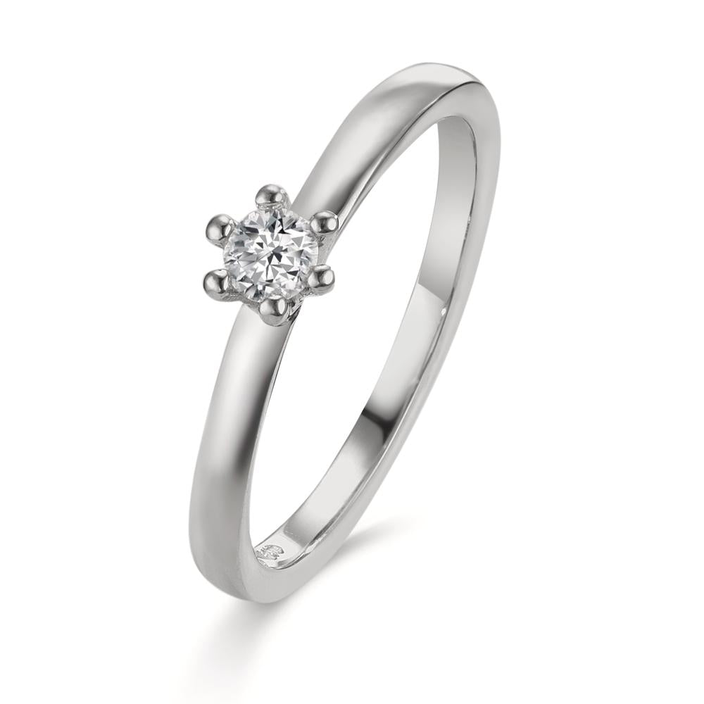 Bague solitaire Platine 950 Diamant 0.15 ct, w-si