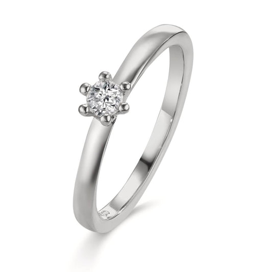 Bague solitaire Platine 950 Diamant 0.15 ct, w-si