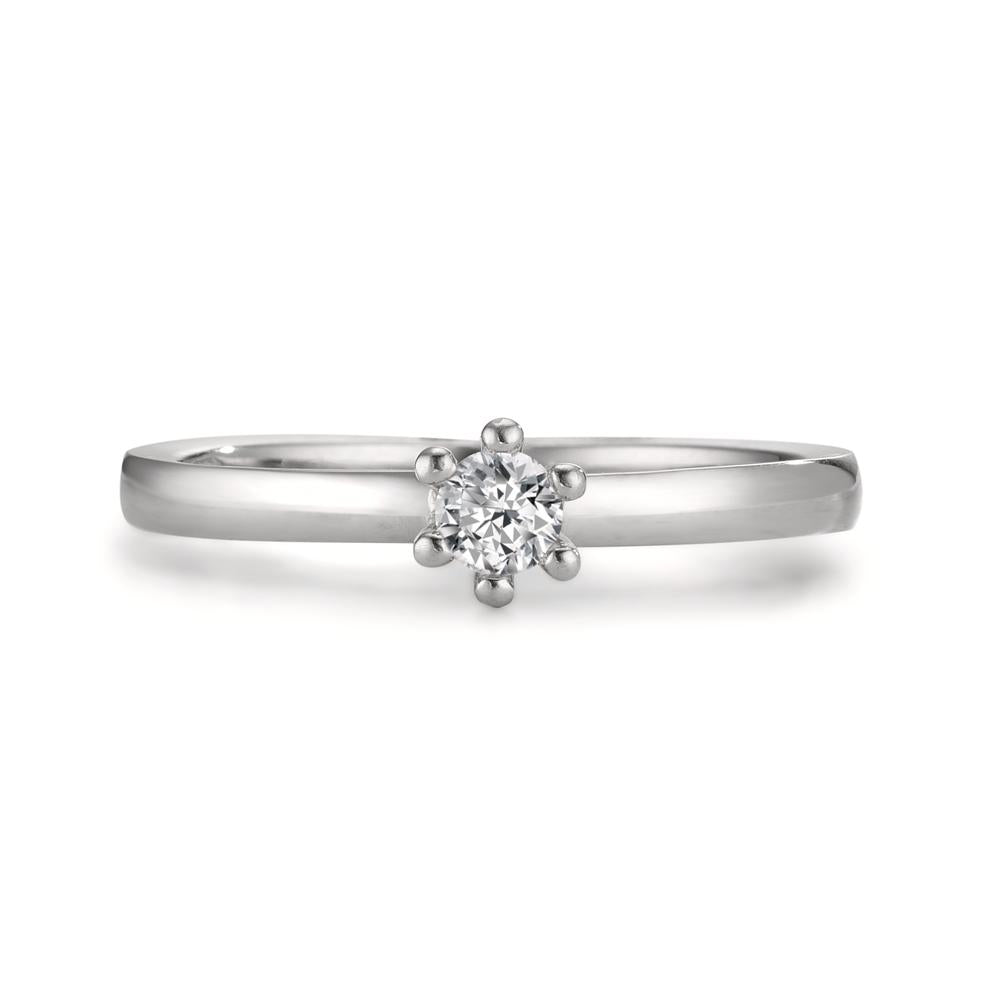 Bague solitaire Platine 950 Diamant 0.15 ct, w-si