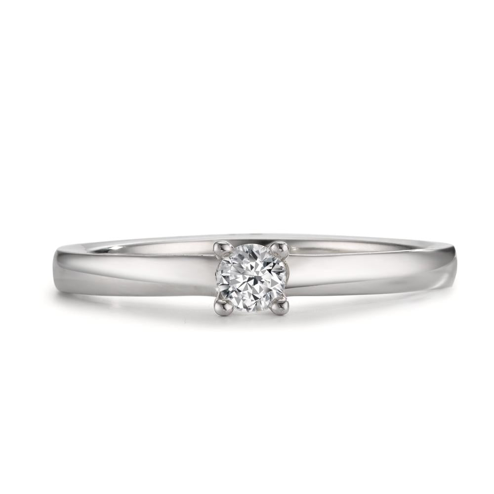 Bague solitaire Platine 950 Diamant blanc, 0.15 ct, brillant, w-si
