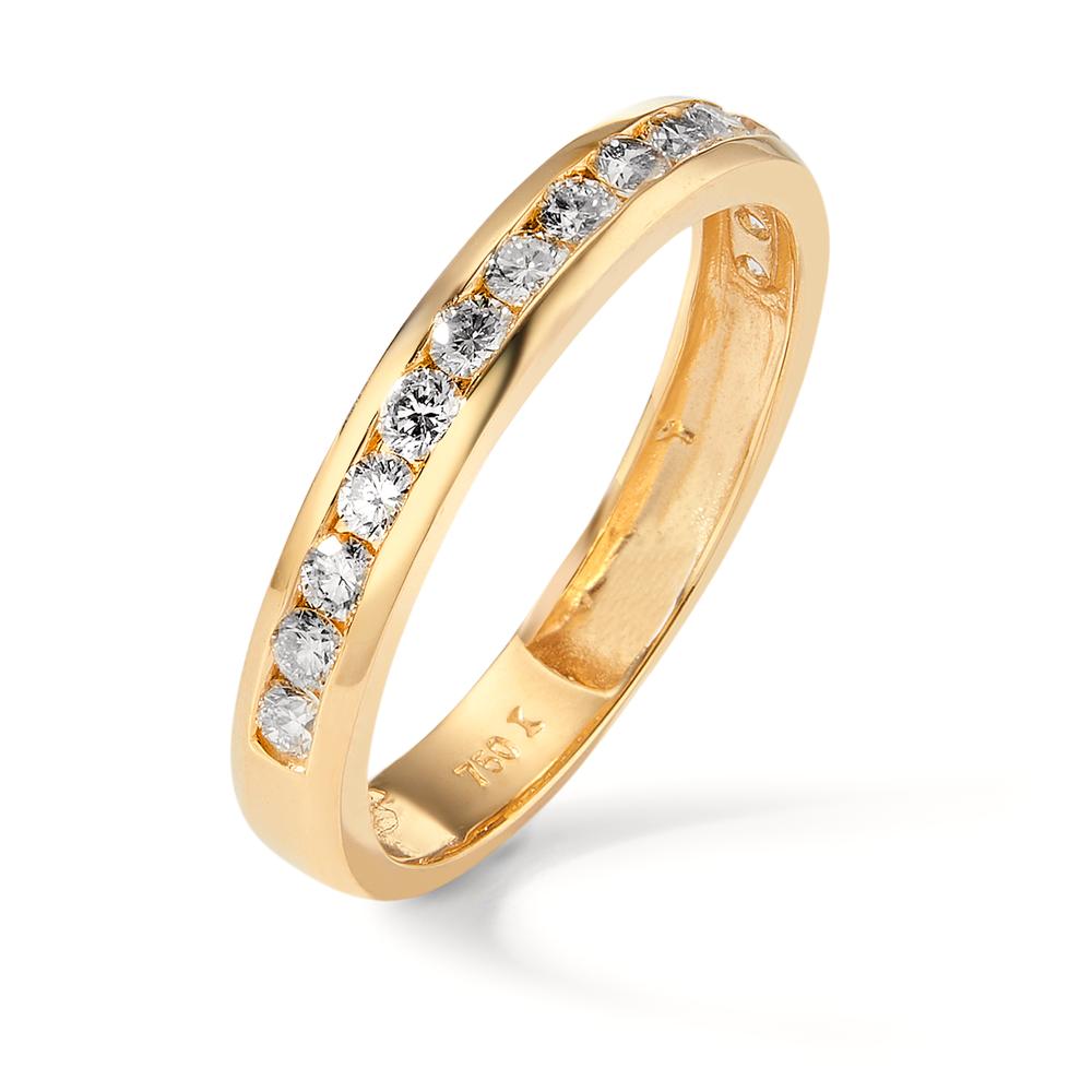 Bague d'éternité Or jaune 18K Diamant 0.50 ct, 15 Pierres, w-si