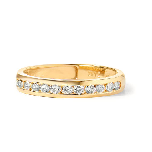Bague d'éternité Or jaune 18K Diamant 0.50 ct, 15 Pierres, w-si