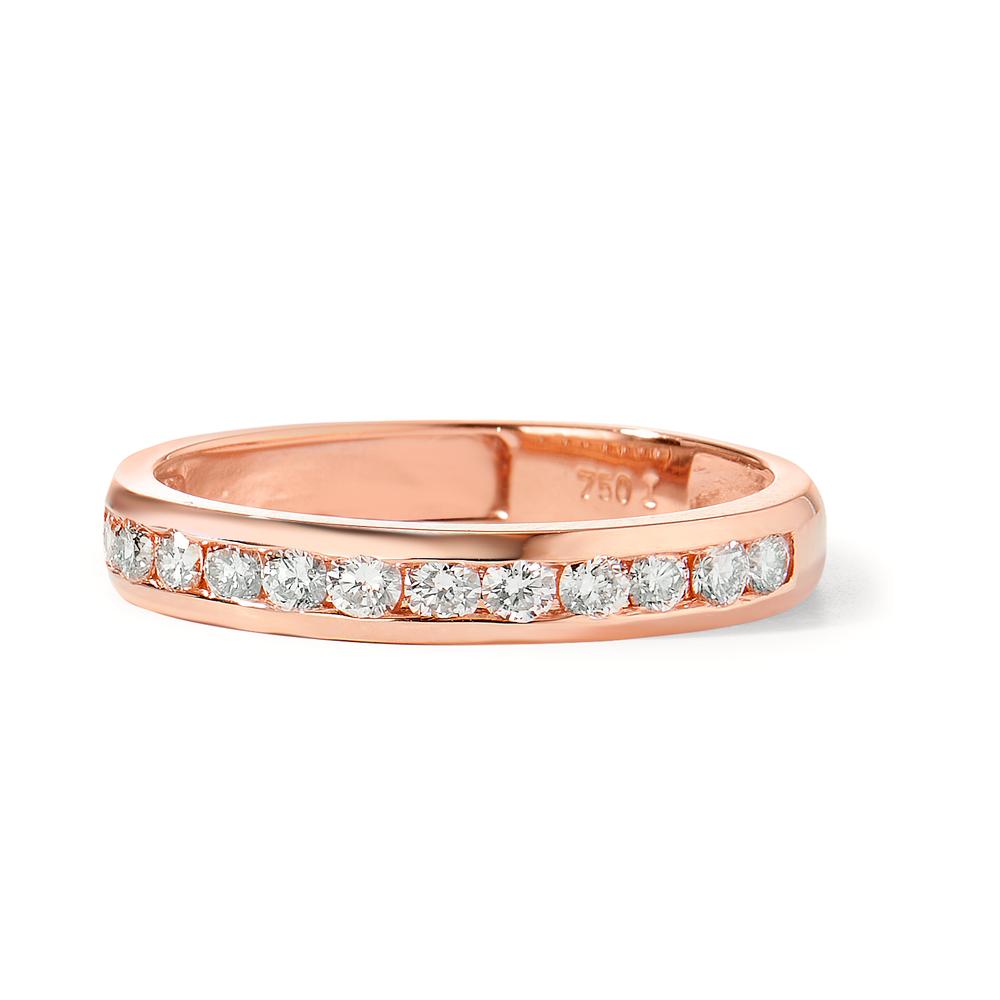 Bague d'éternité Or rouge 18K Diamant 0.50 ct, 15 Pierres, w-si