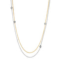 Collier Or blanc 18K, Or jaune 18K Diamant 0.16 ct, 5 Pierres, w-si 42-45 cm