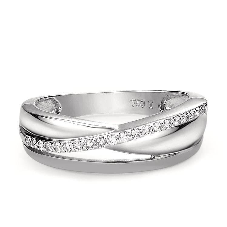 Bague Or blanc 18K Diamant 0.15 ct, 20 Pierres, w-si