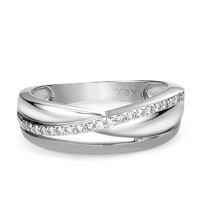 Bague Or blanc 18K Diamant 0.15 ct, 20 Pierres, w-si