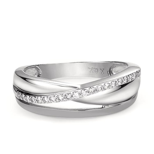 Bague Or blanc 18K Diamant 0.15 ct, 20 Pierres, w-si