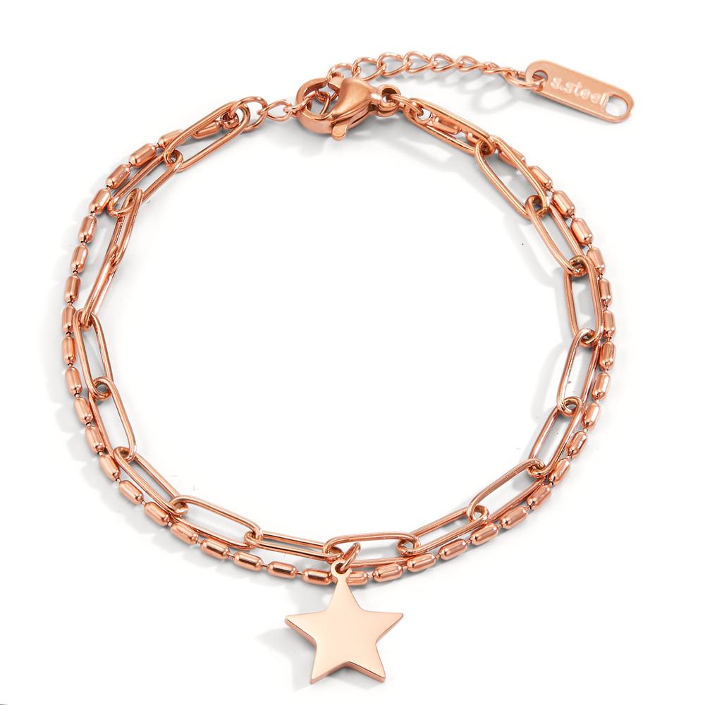 Bracelet Acier inoxydable rosé PVD Étoile 16-19 cm