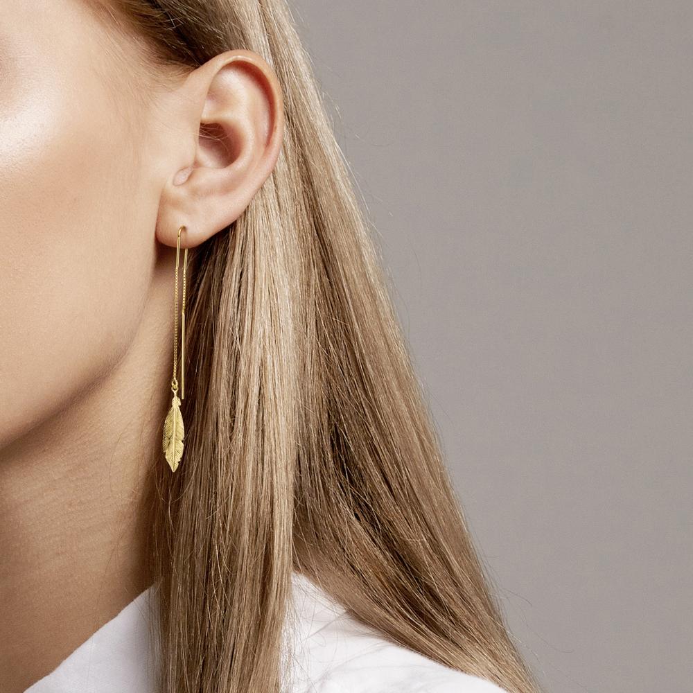 Boucles d'oreilles pendantes Argent jaune Plaqué or