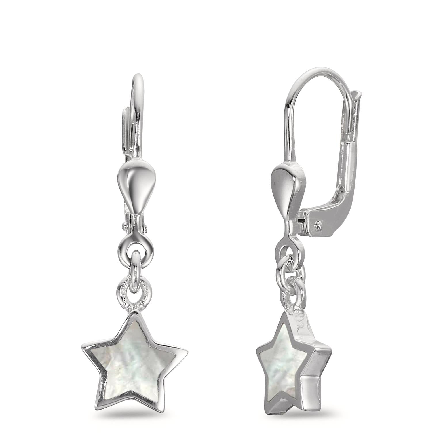 Boucles D'oreilles Pendantes étoile En Acier Inoxydable Argenté Avec Zircon - Neuf Sans Emballage