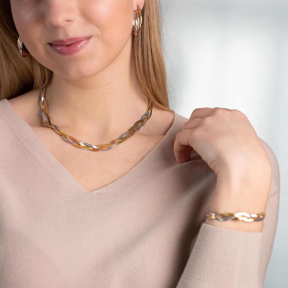 Bracelet Acier inoxydable tricolore Tricolore 18-21 cm