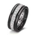 Bague Or blanc 18K, Céramique Diamant 1 ct, 25 Pierres, brillant