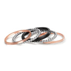 Bague Or rouge 14K, Or blanc 14K, Carbone