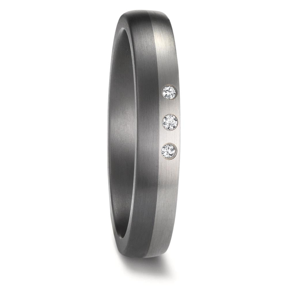 Alliance Tantale 999, Platine 950 Diamant 0.03 ct, 3 Pierres, w-si