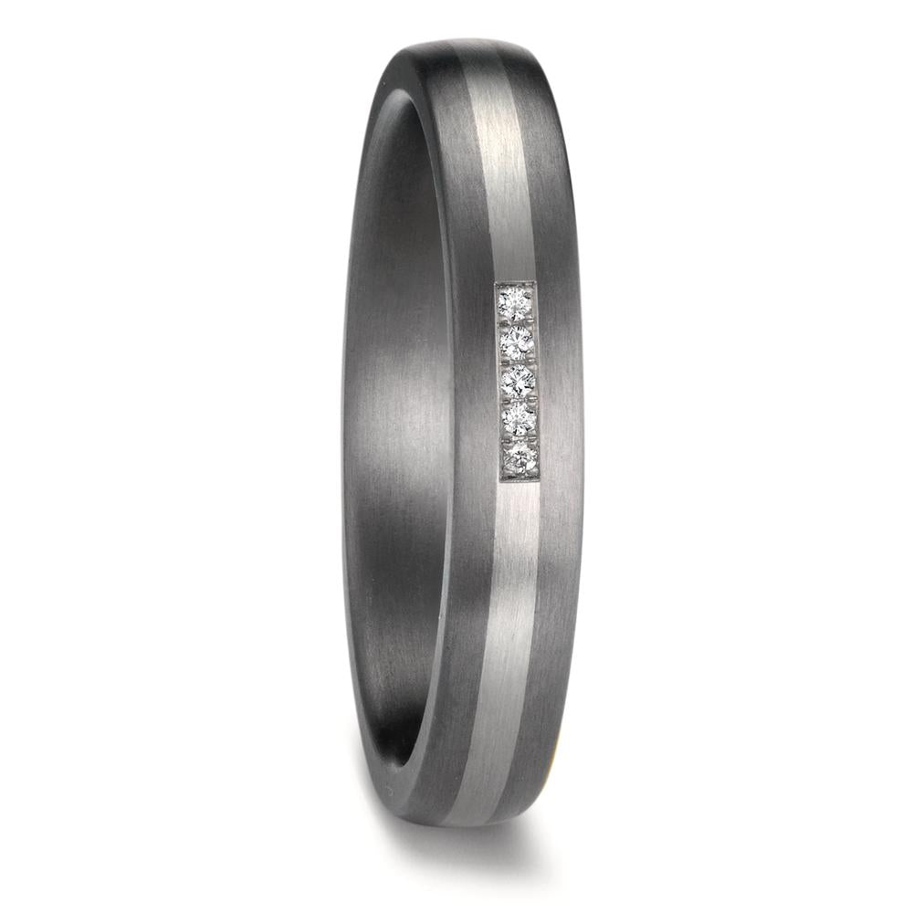 Alliance Tantale 999, Platine 950 Diamant 0.017 ct, 5 Pierres, w-si