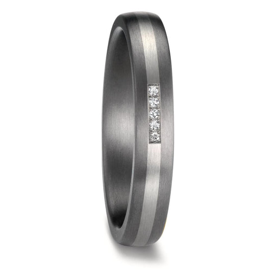 Alliance Tantale 999, Platine 950 Diamant 0.017 ct, 5 Pierres, w-si